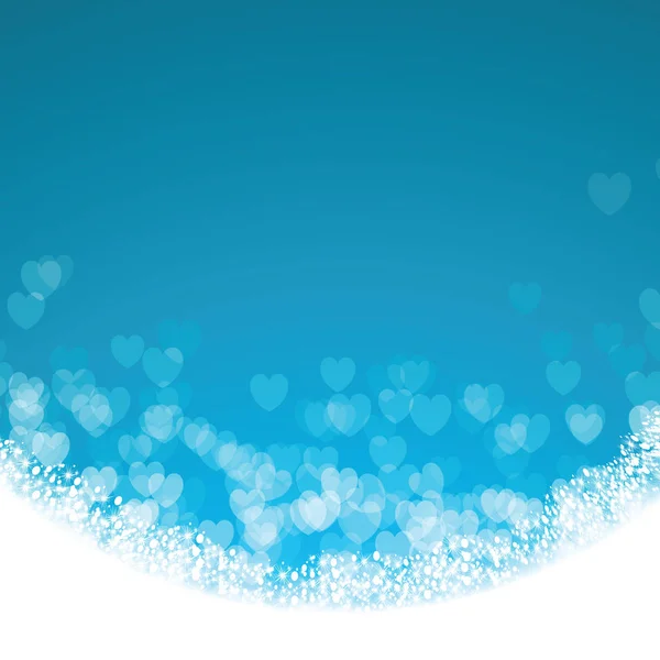 青の背景にバレンタインデーの抽象的な背景 ベクトル図 — ストックベクタ