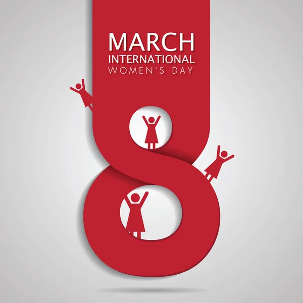 3 月 8 日。国際女性の日のグリーティング カード. — ストックベクタ