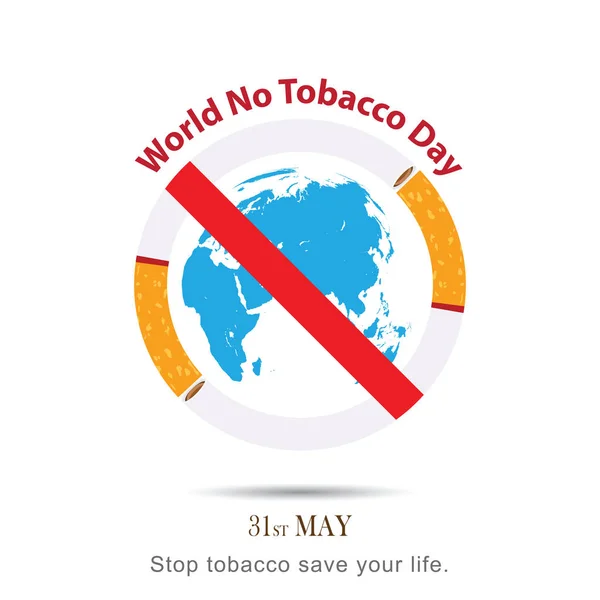 Σταματήσουν το κάπνισμα. Παγκόσμια ημέρα δεν καπνού. — Διανυσματικό Αρχείο
