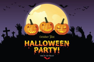 Kabak hayalet ile Cadılar Bayramı parti afişi.