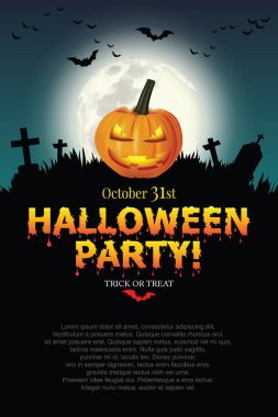 Kabak hayalet ile Cadılar Bayramı parti afişi.