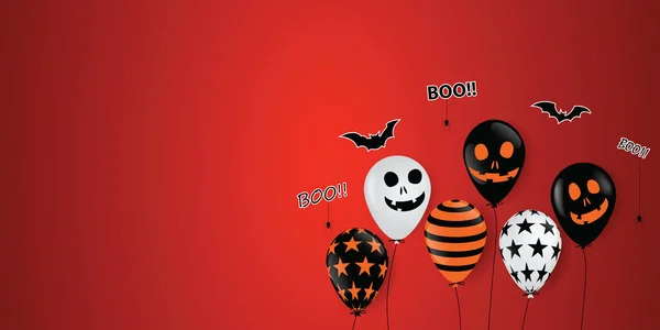 Halloween Geisterballons beängstigend Luftballons. — Stockvektor