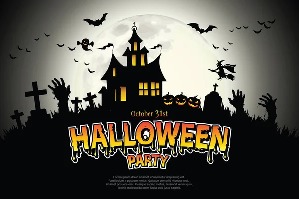 Halloween letras fiesta de Halloween . — Vector de stock