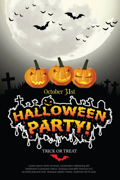 Kabak hayalet ile Cadılar Bayramı parti afişi.