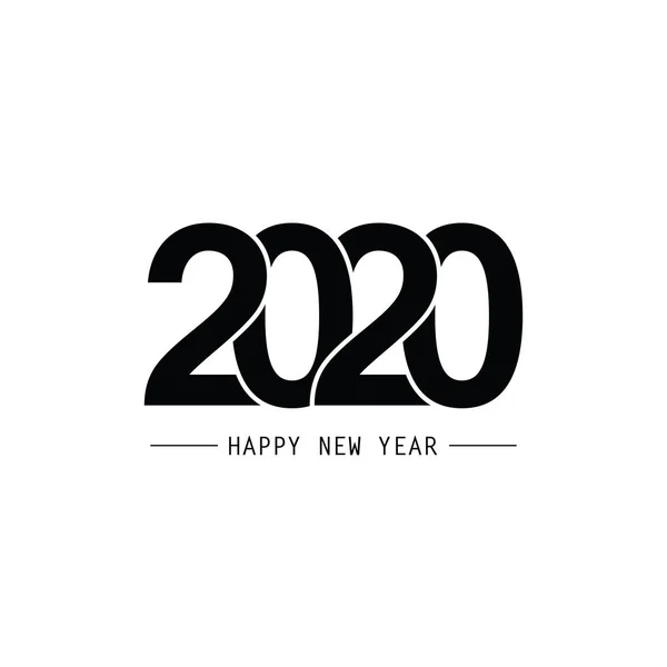 快乐新年2020文字设计. — 图库矢量图片