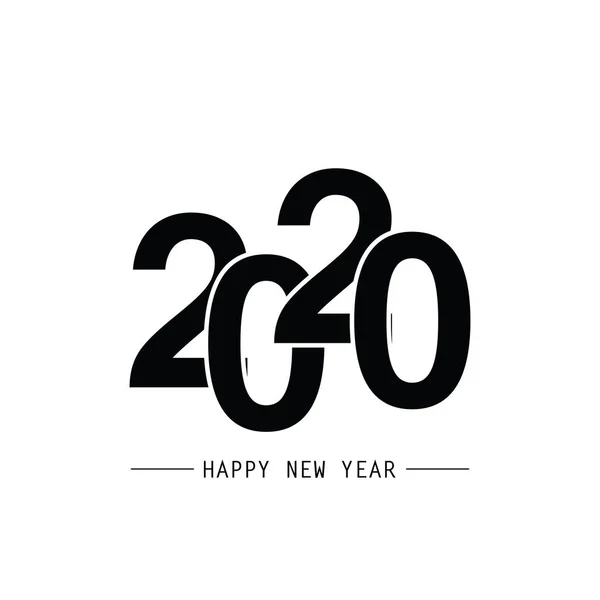 Happy New Year 2020 Text Design. Vector Eps 10 — Stock Vector