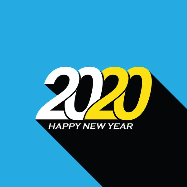 2020 Feliz año nuevo fondo de diseño creativo o tarjeta de felicitación. ilustrador Vector — Archivo Imágenes Vectoriales