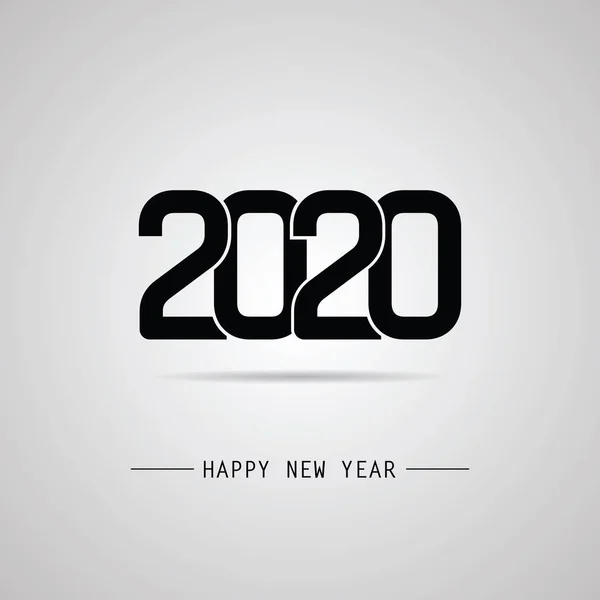 新年快乐 2020 文本设计。矢量 Eps 10 — 图库矢量图片