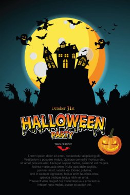 Cadılar Bayramı Davetiyesi. Vektör Eps 10