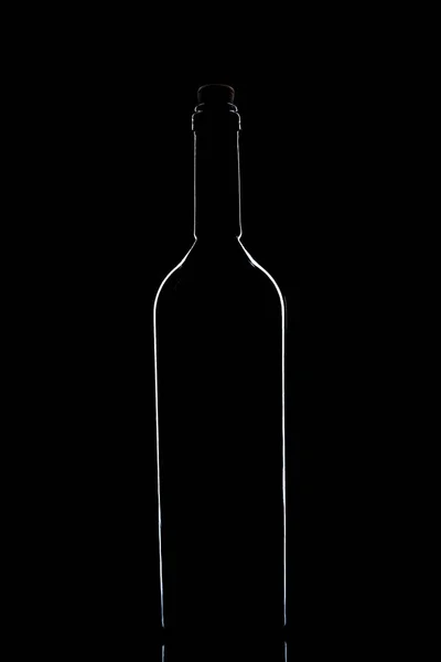 Botella Vino Sobre Fondo Negro — Foto de Stock