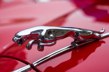 Retro rali retro araba, kırmızı araba