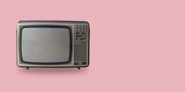 Televisão Retro Fundo Cor Pastel Com Espaço — Fotografia de Stock