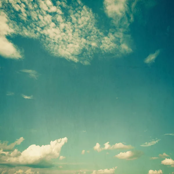Cielo Azul Nubes Textura Fondo Vintage Con Espacio — Foto de Stock
