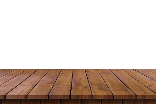 Empty Wooden Table Top Isolated White Template Mock Display Product — Stock Photo, Image