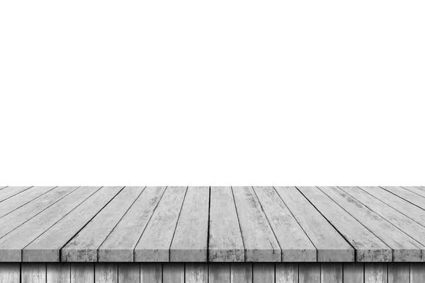 Пустой Деревянный Стол Изолированном Белом Фоне Монтажом Дисплея Продукта — стоковое фото