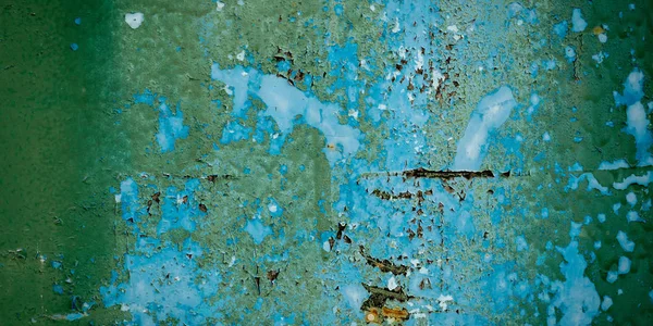 Panorama grunge metalen groene textuur en achtergrond — Stockfoto