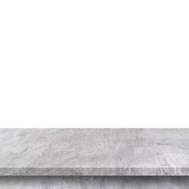 İzole beyaz ve arka planda kopya ile boş beton tablo 