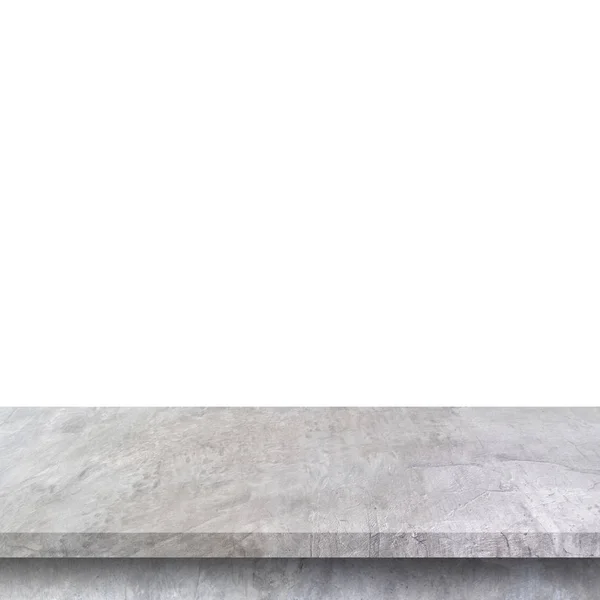Prázdný betonový stůl na izolované bílé a pozadí s kopií — Stock fotografie