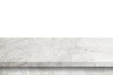 Kopyalama alanı ile izole beyaz arka plan üzerinde boş çimento tablo 