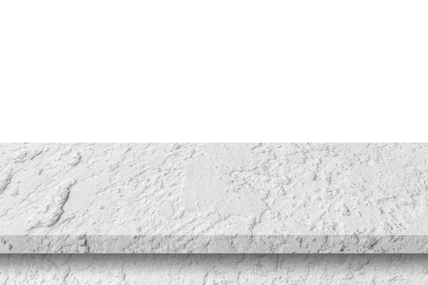 Empty cement table on isolated white background with copy space — Stock Photo, Image