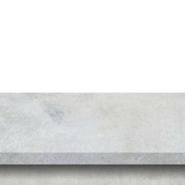 Kopyalama alanı ile izole beyaz arka plan üzerinde boş çimento tablo 