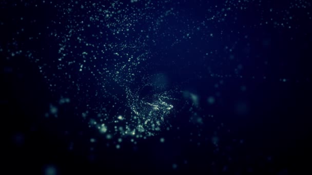 Абстрактний Темно Синій Рух Фону Рухомими Точками Петля — стокове відео