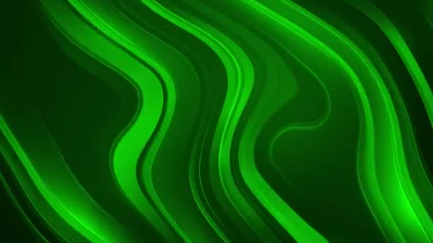 Фон Анімованими Згинальними Зеленими Лініями Цикл — стокове відео