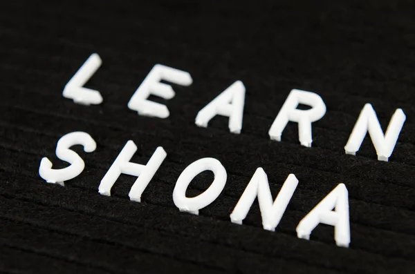 Aprender Shona Zimbabwe Língua Sinal Fundo Preto — Fotografia de Stock