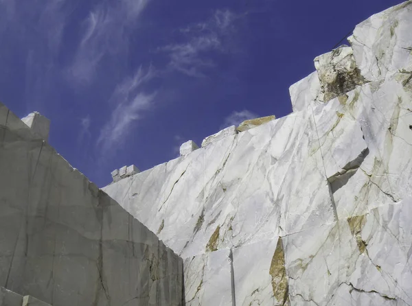 Steep rock face in a Cararra marble quarry