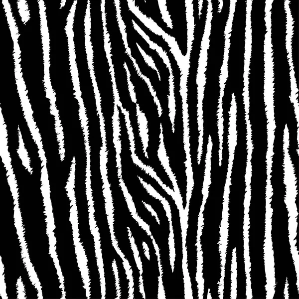 Tigre o zebra modello senza soluzione di continuità. Pelle animale grunge. Sfondo illustrazione vettoriale bianco e nero. Design del tessuto alla moda . — Vettoriale Stock