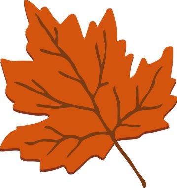 Beyaz arkaplanda kırmızı akçaağaç yaprağı çizimi izole edilmiş. Sonbahar doğal dekoru. Sonbahar botanik nesnesini kes, el çizimi kırpma, tek doğal grafik ögesi.