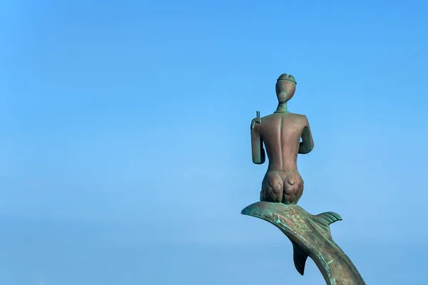 Agia Napa, Cyprus. Mermaid statue in the harbour. — Stock Photo, Image