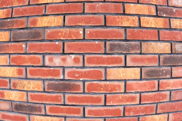 Red Brick Wall Background Old Red Brickwork Texture Fisheye Lens — Stock Photo, Image