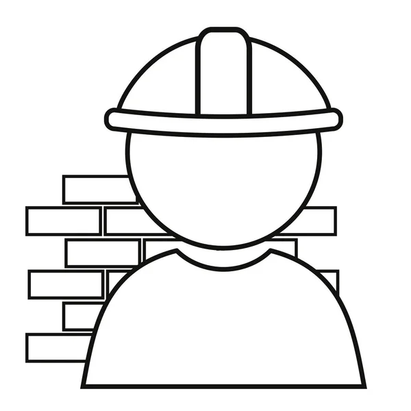 Brick builder avatar vector illustration icon. — Stock Vector