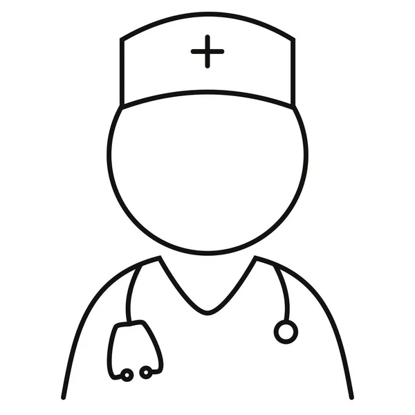 Dokter vector illustratie met hoed en stethoscoop. — Stockvector