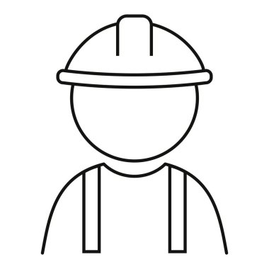 Sert şapkalı inşaat üreticisi (kask) vektör çizimi.