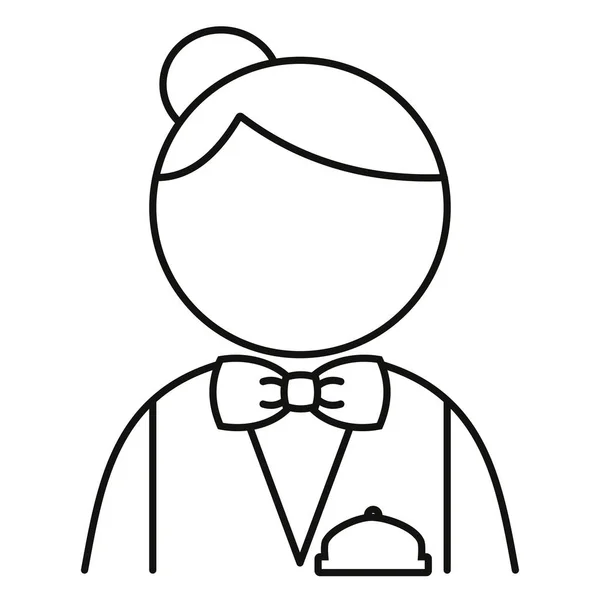 Vrouwelijke receptioniste avatar vector illustratie in zwart-wit. — Stockvector