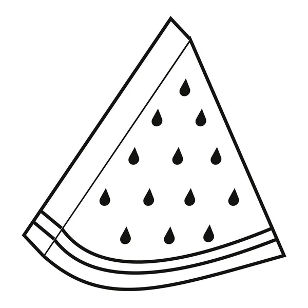 Fetta di illustrazione vettoriale anguria in bianco e nero . — Vettoriale Stock