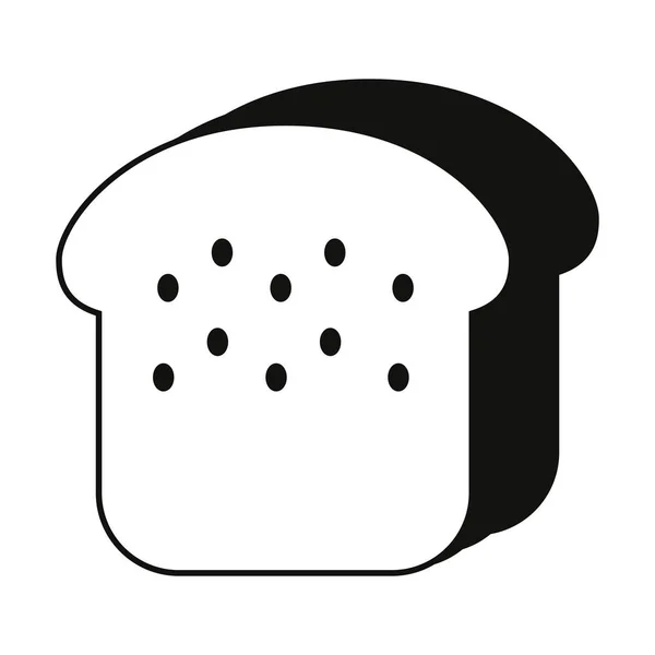 Pane con illustrazione vettoriale di semi di sesamo in bianco e nero . — Vettoriale Stock