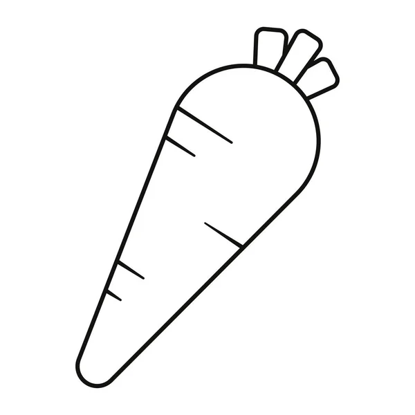 Illustrazione vettoriale della carota in bianco e nero . — Vettoriale Stock