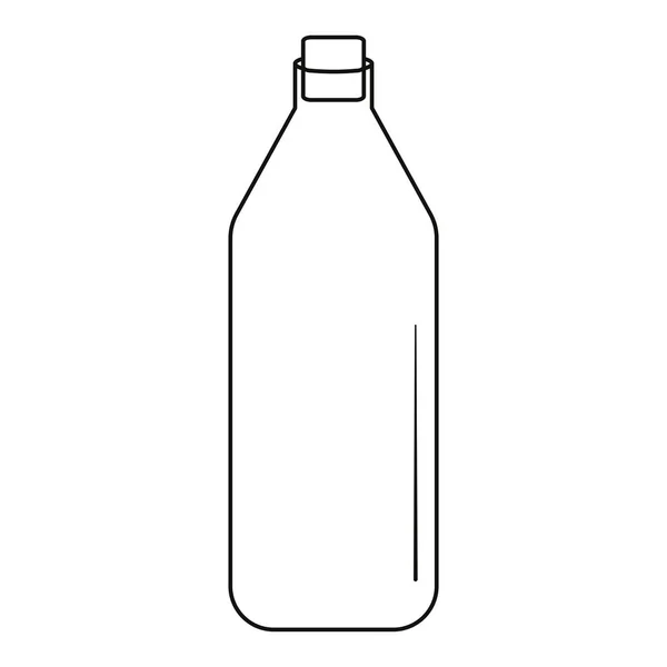Leite garrafa de vidro vetor ilustração em preto e branco . — Vetor de Stock