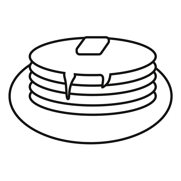 Torte calde con burro servite su un piatto vettoriale illustrazione in bianco e nero . — Vettoriale Stock