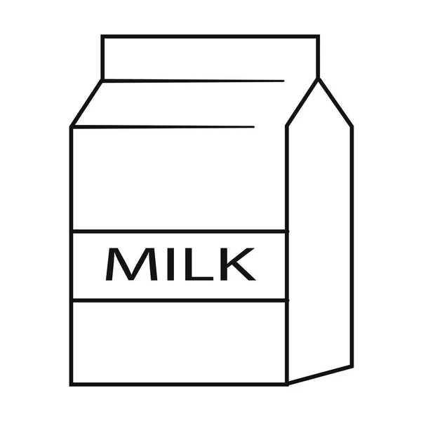 Box of milk vector illustration in black and white. — Stock Vector