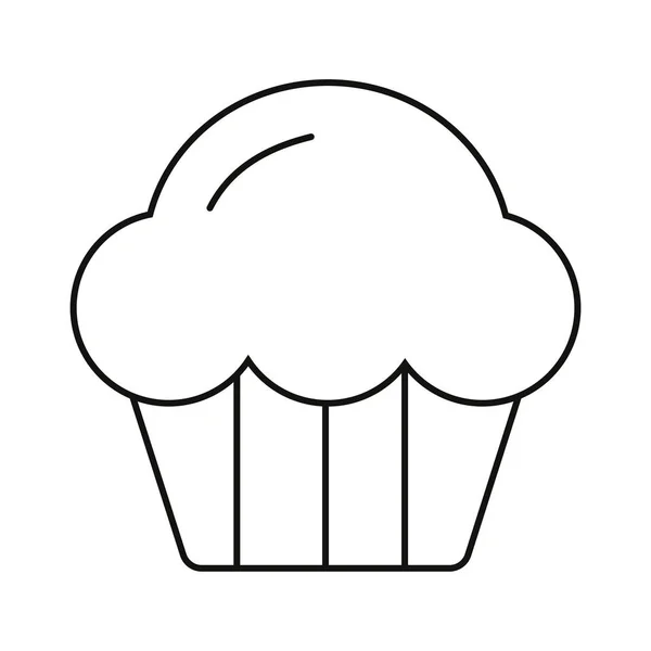 Dolce illustrazione vettoriale del pane muffin in bianco e nero . — Vettoriale Stock