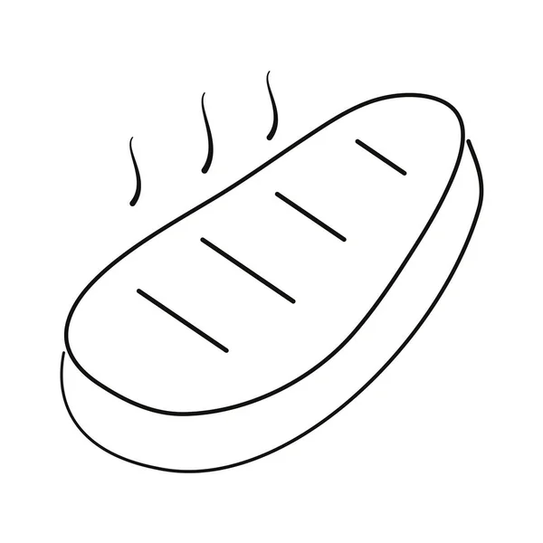 Arrosto di manzo paletto carne vettore illustrazione in bianco e nero . — Vettoriale Stock