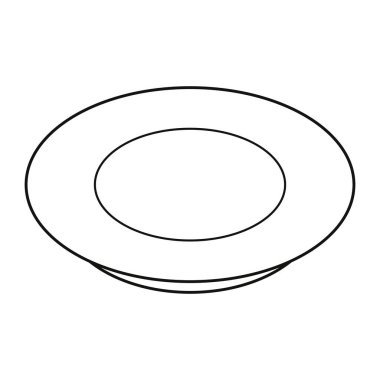 Plate vector illustration in black and white.