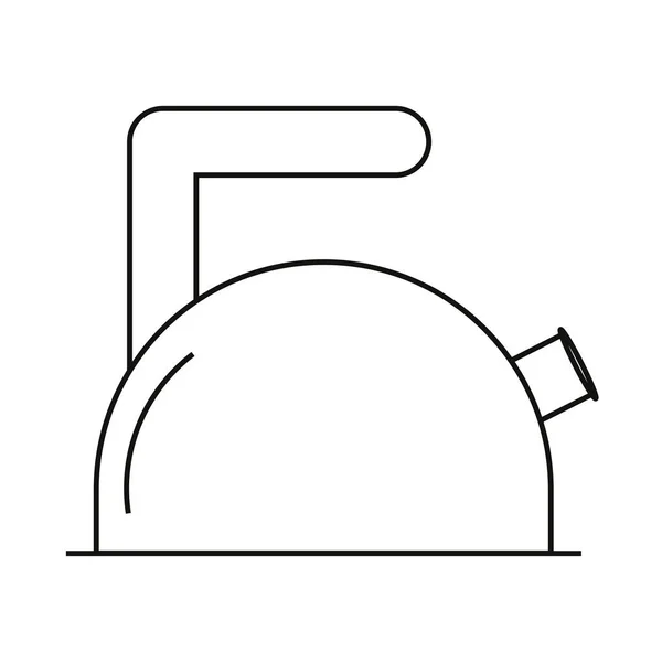Ilustración vectorial de tetera en blanco y negro . — Vector de stock