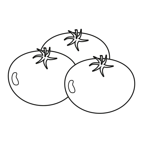 Ilustración vectorial de tomates múltiples en blanco y negro . — Vector de stock