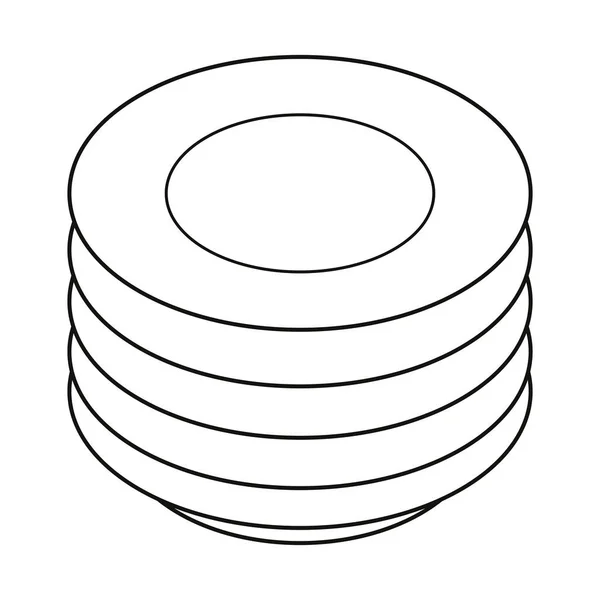 Una pila de placas de ilustración vectorial en blanco y negro . — Archivo Imágenes Vectoriales