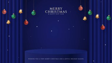 Mutlu Noeller ve mutlu yıllar. Altın Noel ağacı arkaplanlı tebrik kartı ya da davetiye şablonu. Lüks noel davetiyesi sanat deco tasarım vektörü.